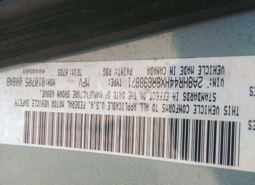 Photo 9 of 2008 Chrysler Town & COUNTRY LX (VIN 2A8HR44HX8R698871)