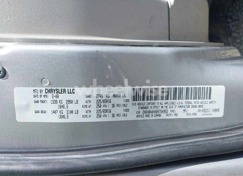 Photo 9 of 2008 Chrysler Town & COUNTRY LX (VIN 2A8HR44HX8R724952)