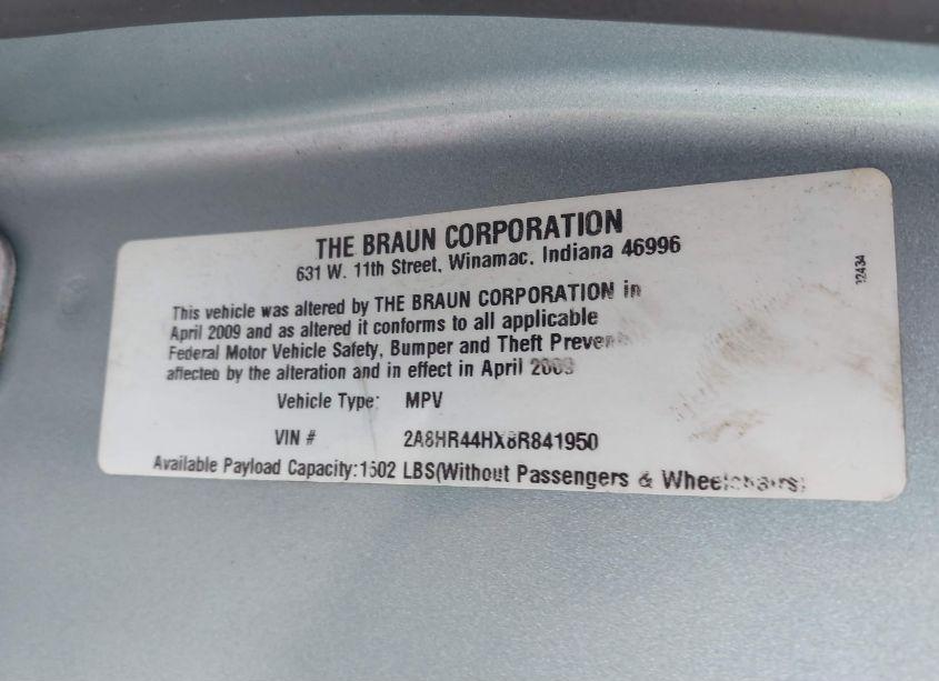 Photo 9 of 2008 Chrysler Town & COUNTRY LX (VIN 2A8HR44HX8R841950)
