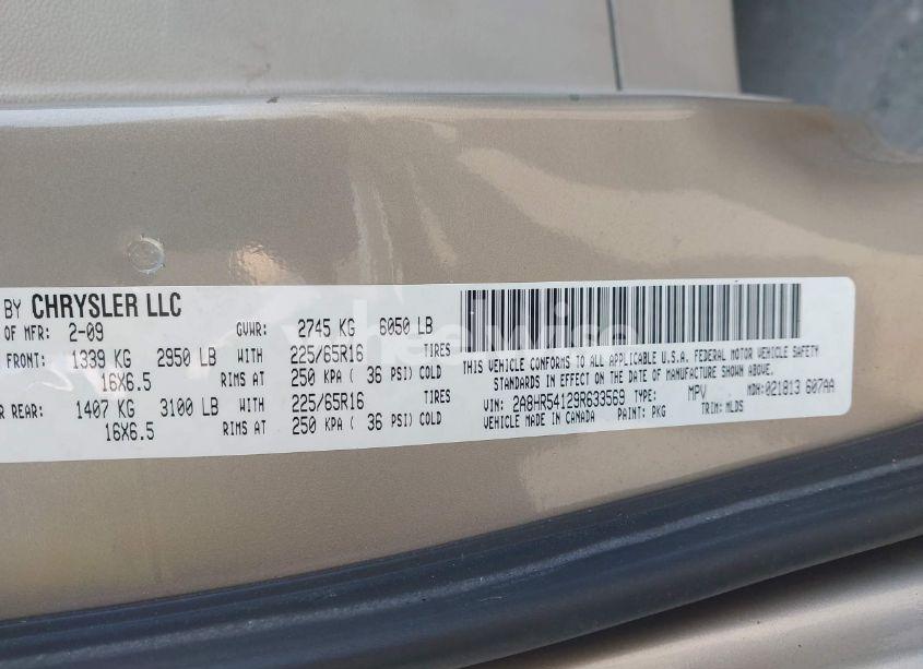 Photo 9 of 2009 Chrysler Town & COUNTRY TOURING (VIN 2A8HR54129R633569)