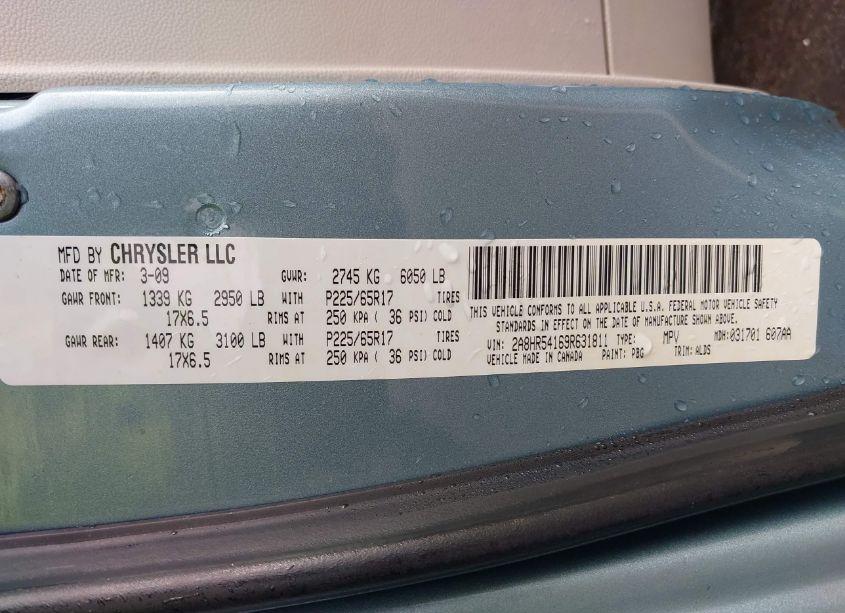 Photo 9 of 2009 Chrysler Town & COUNTRY TOURING (VIN 2A8HR54169R631811)