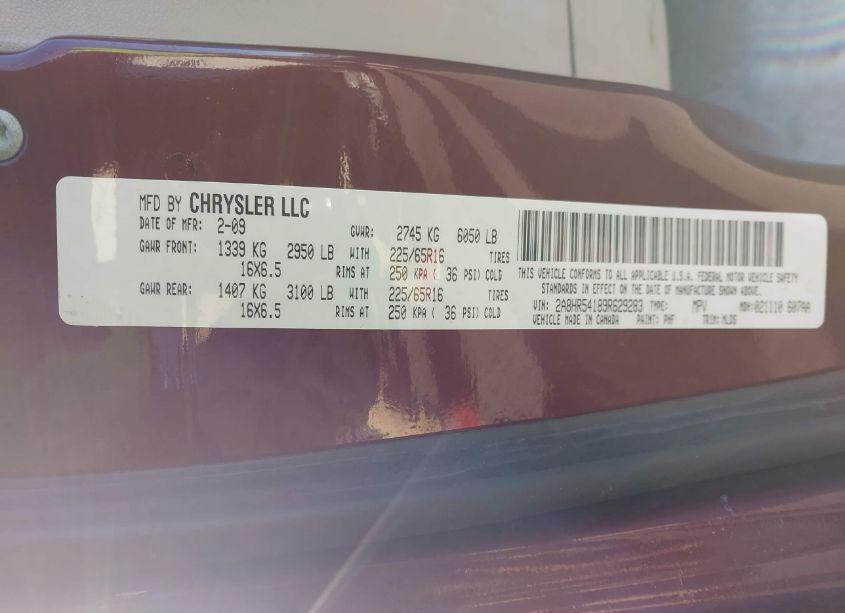 Photo 9 of 2009 Chrysler Town & COUNTRY TOURING (VIN 2A8HR54189R629283)