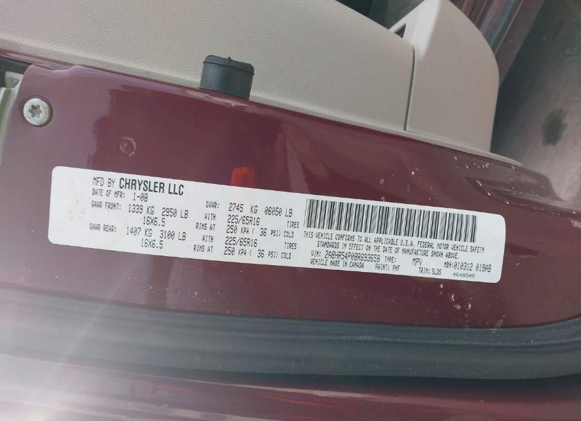 Photo 9 of 2008 Chrysler Town & COUNTRY TOURING (VIN 2A8HR54P08R693658)