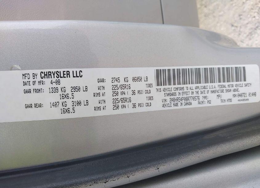 Photo 9 of 2008 Chrysler Town & COUNTRY TOURING (VIN 2A8HR54P08R770576)