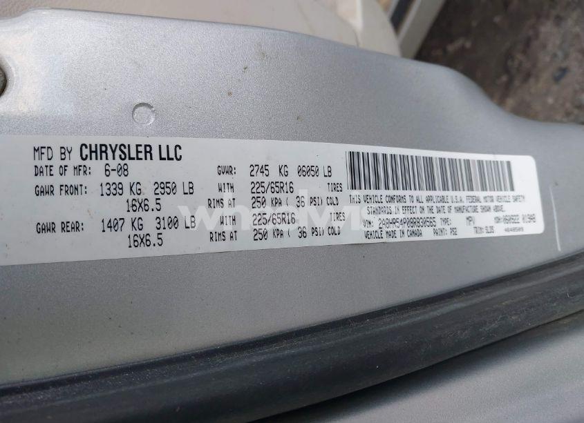 Photo 9 of 2008 Chrysler Town & COUNTRY TOURING (VIN 2A8HR54P08R830565)