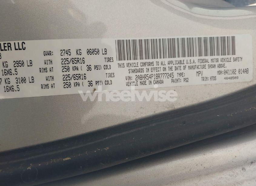 Photo 9 of 2008 Chrysler Town & COUNTRY TOURING (VIN 2A8HR54P18R777245)