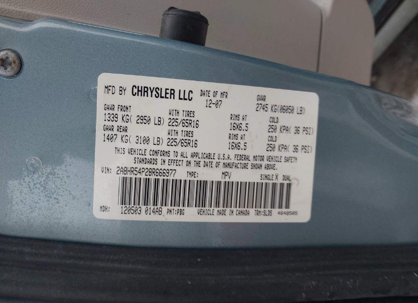 Photo 9 of 2008 Chrysler Town & COUNTRY TOURING (VIN 2A8HR54P28R666977)