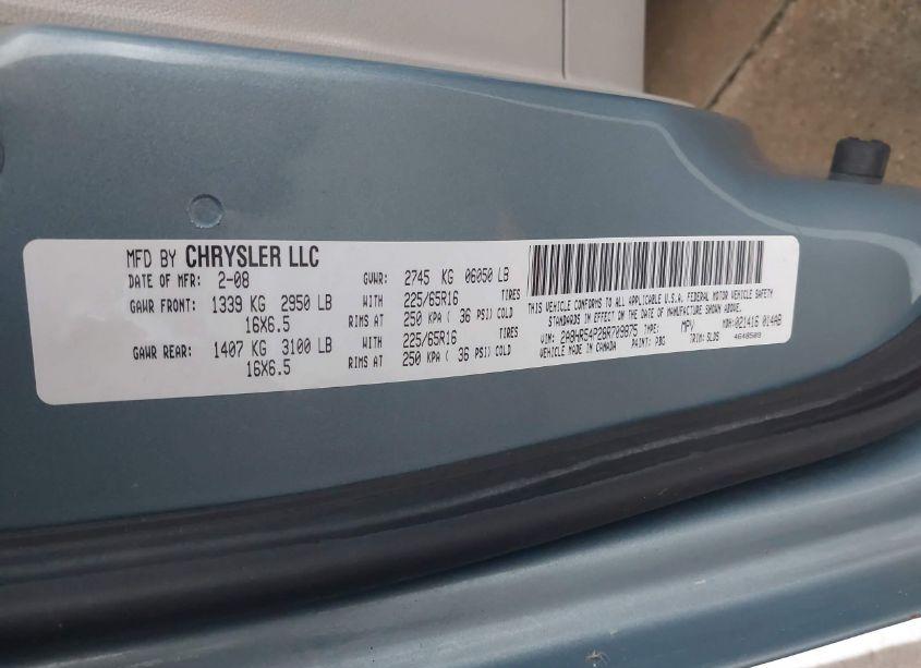 Photo 9 of 2008 Chrysler Town & COUNTRY TOURING (VIN 2A8HR54P28R709875)