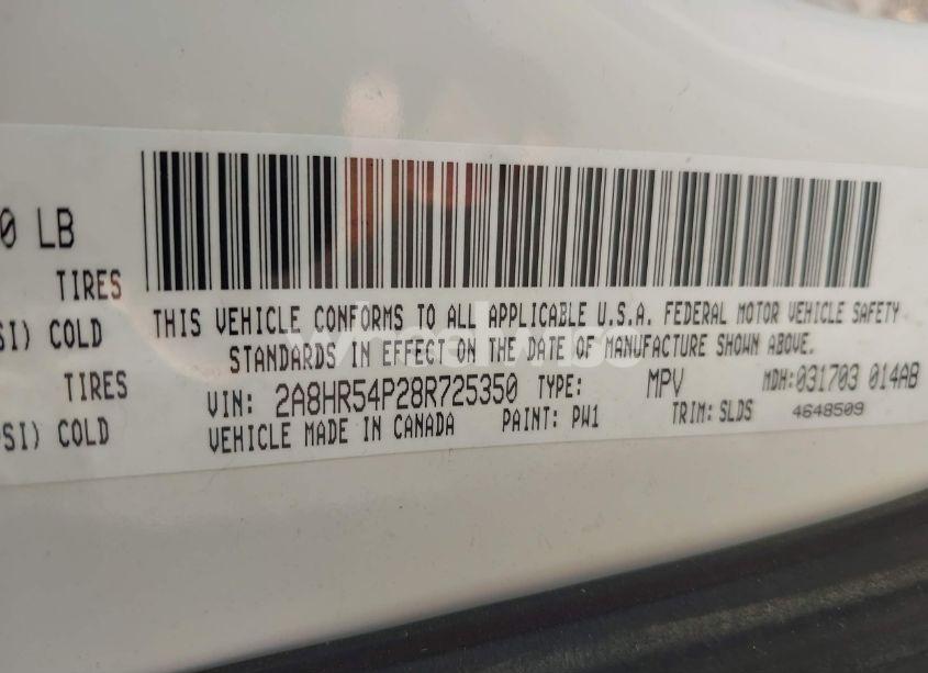 Photo 9 of 2008 Chrysler Town & COUNTRY TOURING (VIN 2A8HR54P28R725350)