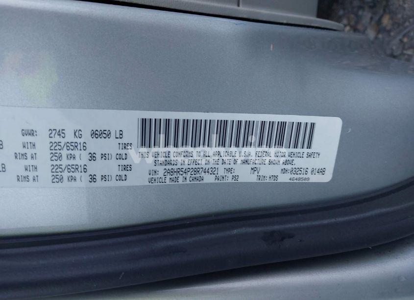 Photo 9 of 2008 Chrysler Town & COUNTRY TOURING (VIN 2A8HR54P28R744321)