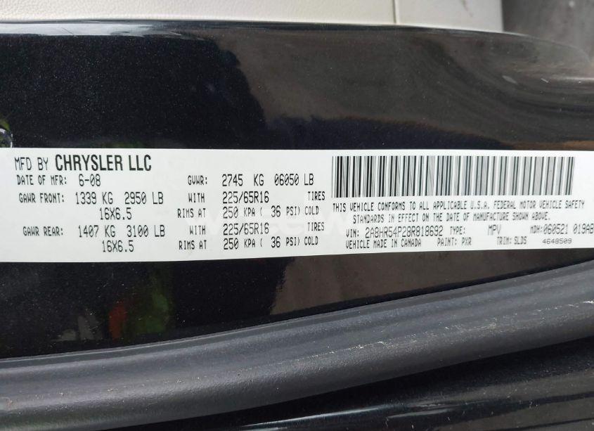 Photo 9 of 2008 Chrysler Town & COUNTRY TOURING (VIN 2A8HR54P28R818692)