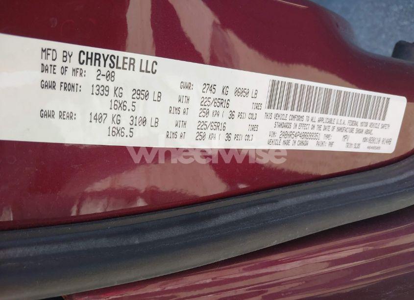 Photo 9 of 2008 Chrysler Town & COUNTRY TOURING (VIN 2A8HR54P48R699351)