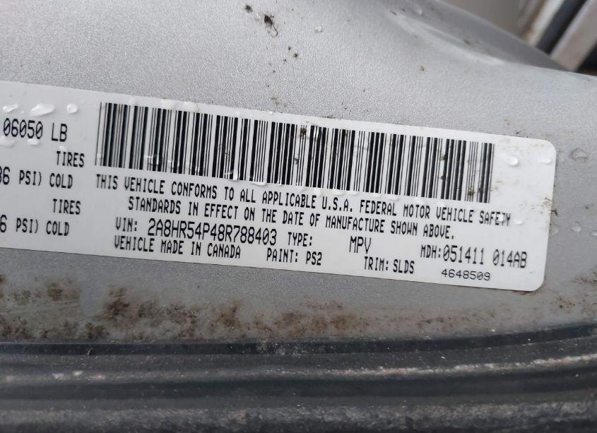 Photo 9 of 2008 Chrysler Town & COUNTRY TOURING (VIN 2A8HR54P48R788403)