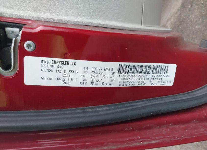 Photo 9 of 2008 Chrysler Town & COUNTRY TOURING (VIN 2A8HR54P48R793150)