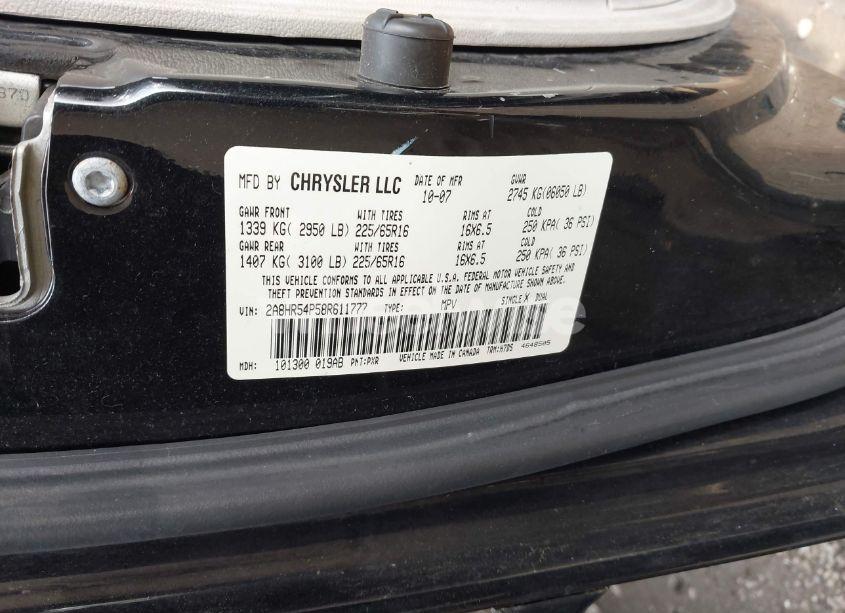 Photo 9 of 2008 Chrysler Town & COUNTRY TOURING (VIN 2A8HR54P58R611777)