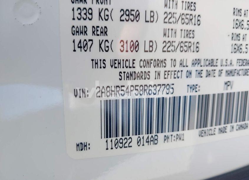 Photo 9 of 2008 Chrysler Town & COUNTRY TOURING (VIN 2A8HR54P58R637795)