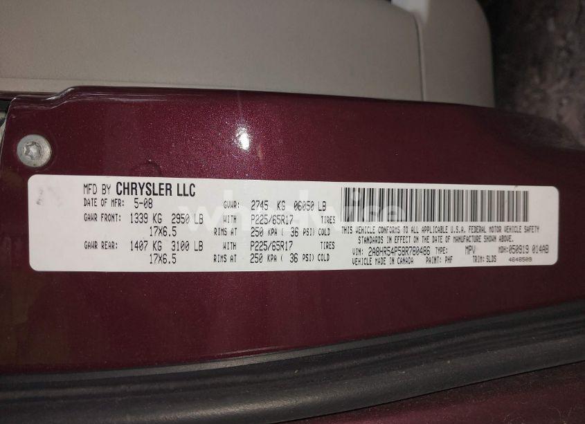 Photo 9 of 2008 Chrysler Town & COUNTRY TOURING (VIN 2A8HR54P58R780486)