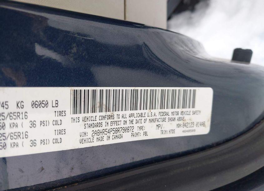 Photo 9 of 2008 Chrysler Town & COUNTRY TOURING (VIN 2A8HR54P58R790872)