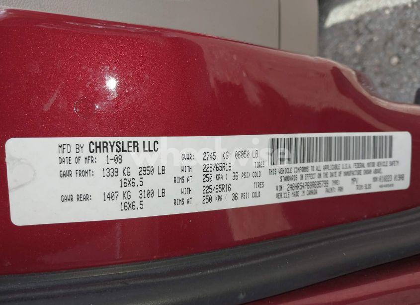 Photo 9 of 2008 Chrysler Town & COUNTRY TOURING (VIN 2A8HR54P68R695799)