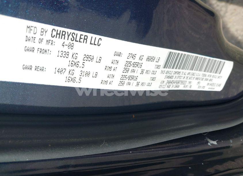 Photo 9 of 2008 Chrysler Town & COUNTRY TOURING (VIN 2A8HR54P68R799323)