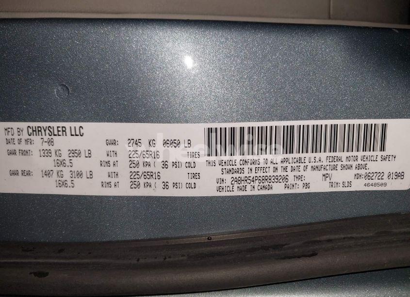 Photo 9 of 2008 Chrysler Town & COUNTRY TOURING (VIN 2A8HR54P68R839206)