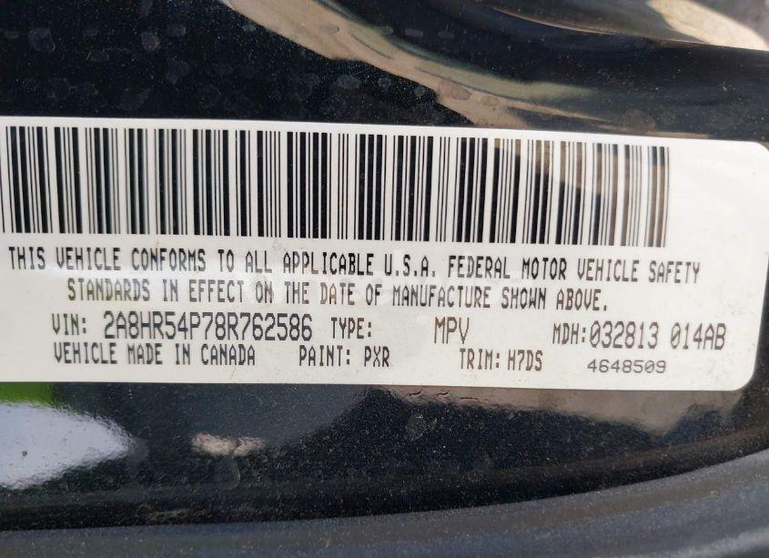 Photo 9 of 2008 Chrysler Town & COUNTRY TOURING (VIN 2A8HR54P78R762586)