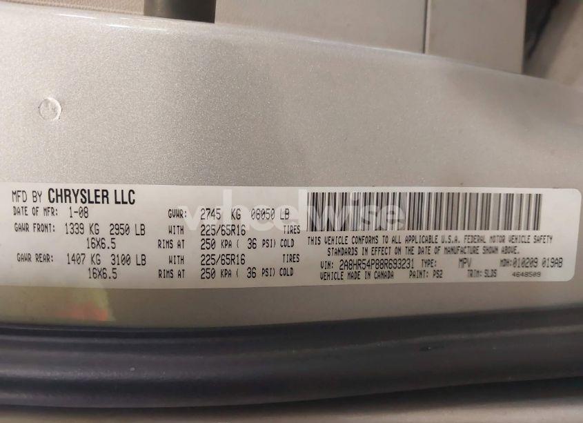 Photo 9 of 2008 Chrysler Town & COUNTRY TOURING (VIN 2A8HR54P88R693231)