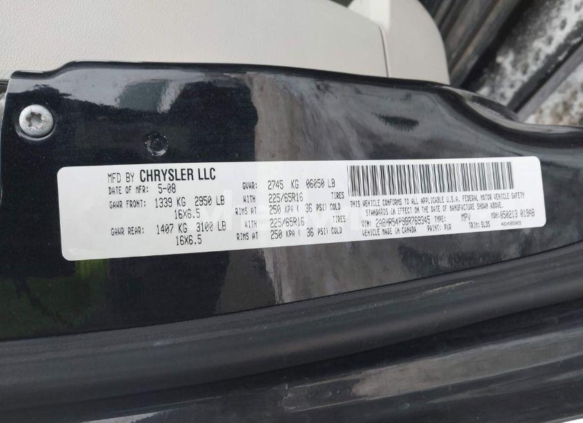 Photo 9 of 2008 Chrysler Town & COUNTRY TOURING (VIN 2A8HR54P98R769345)