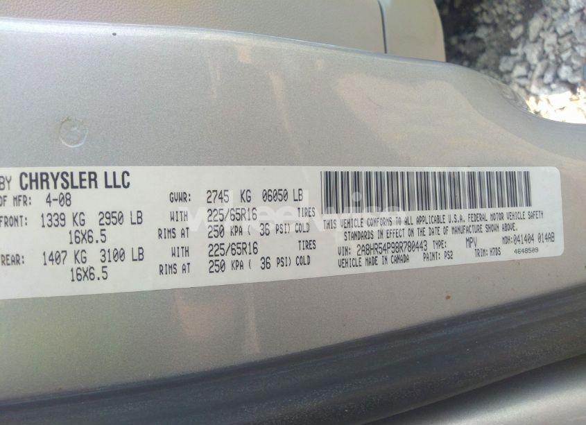 Photo 9 of 2008 Chrysler Town & COUNTRY TOURING (VIN 2A8HR54P98R780443)