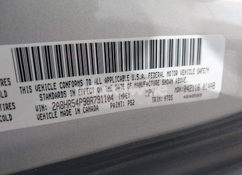 Photo 9 of 2008 Chrysler Town & COUNTRY TOURING (VIN 2A8HR54P98R791104)