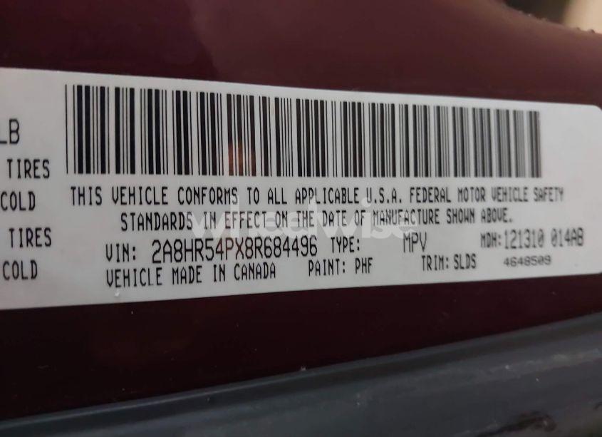 Photo 9 of 2008 Chrysler Town & COUNTRY TOURING (VIN 2A8HR54PX8R684496)