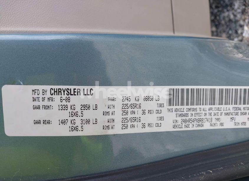 Photo 9 of 2008 Chrysler Town & COUNTRY TOURING (VIN 2A8HR54PX8R817418)