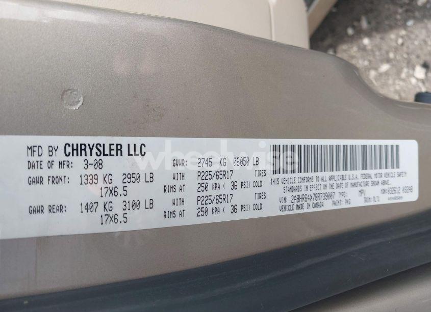 Photo 9 of 2008 Chrysler Town & COUNTRY LIMITED (VIN 2A8HR64X78R739007)