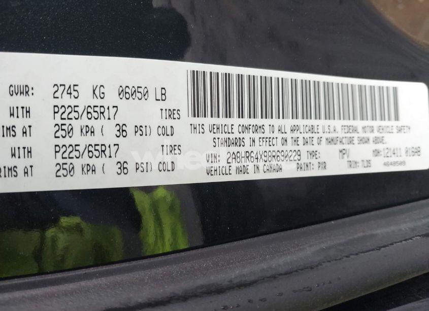 Photo 9 of 2008 Chrysler Town & COUNTRY LIMITED (VIN 2A8HR64X98R690229)