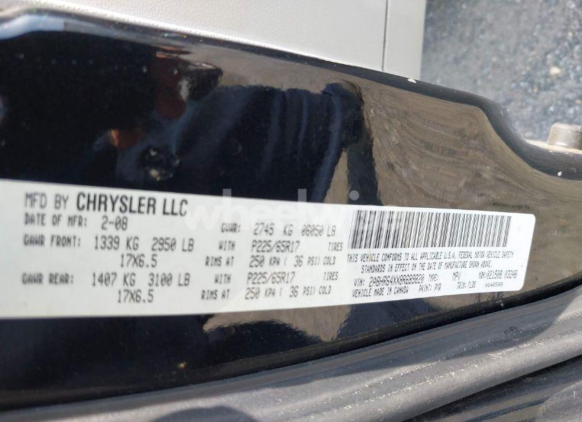 Photo 9 of 2008 Chrysler Town & COUNTRY LIMITED (VIN 2A8HR64XX8R689820)