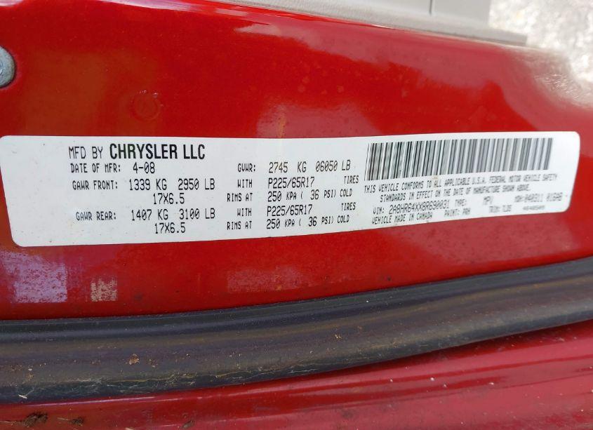 Photo 9 of 2008 Chrysler Town & COUNTRY LIMITED (VIN 2A8HR64XX8R690031)