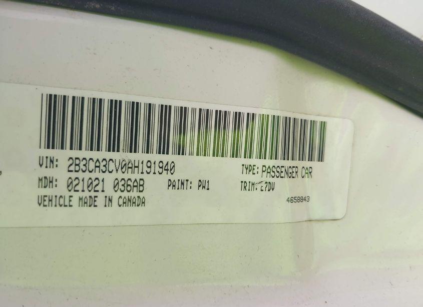 Photo 9 of 2010 Dodge Charger SXT (VIN 2B3CA3CV0AH191940)