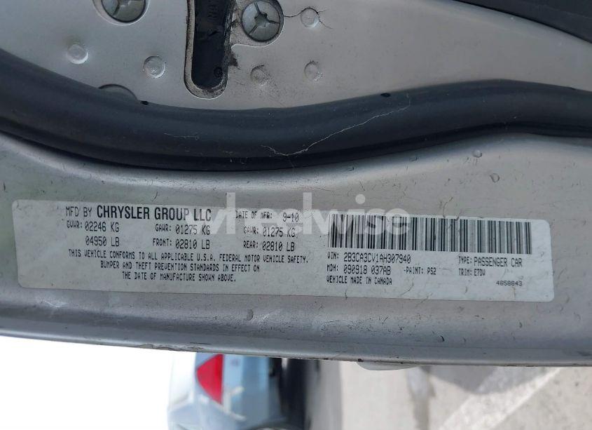 Photo 9 of 2010 Dodge Charger SXT (VIN 2B3CA3CV1AH307940)