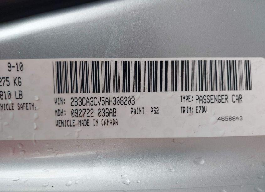 Photo 9 of 2010 Dodge Charger SXT (VIN 2B3CA3CV5AH308203)