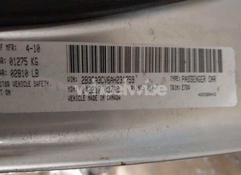 Photo 9 of 2010 Dodge Charger SXT (VIN 2B3CA3CV6AH231759)