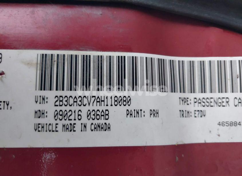 Photo 9 of 2010 Dodge Charger SXT (VIN 2B3CA3CV7AH118080)