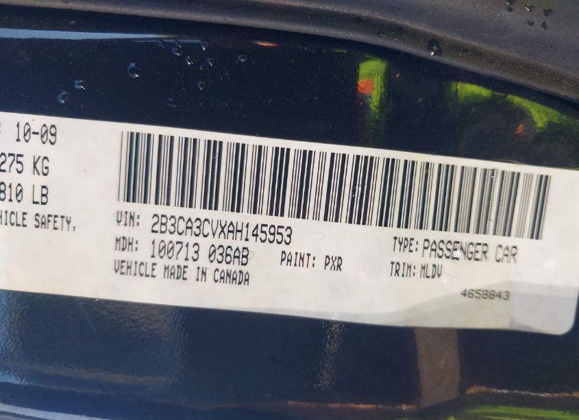 Photo 9 of 2010 Dodge Charger SXT (VIN 2B3CA3CVXAH145953)