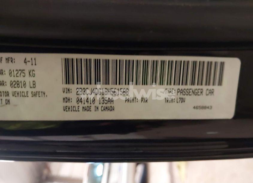 Photo 9 of 2011 Dodge Challenger (VIN 2B3CJ4DG1BH561588)