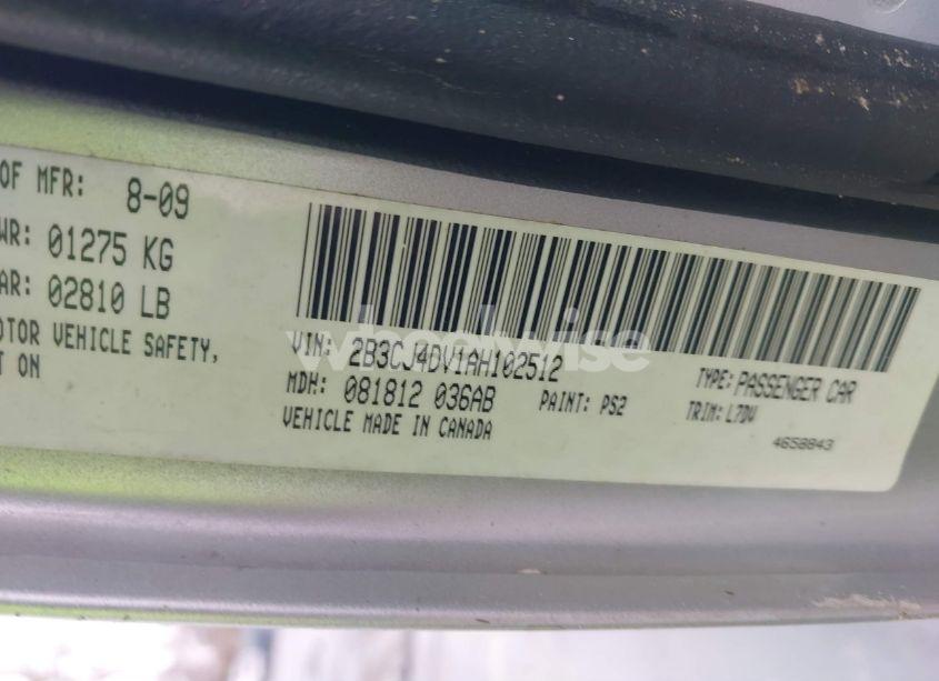 Photo 9 of 2010 Dodge Challenger SE (VIN 2B3CJ4DV1AH102512)