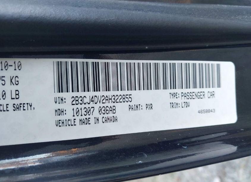 Photo 9 of 2010 Dodge Challenger SE (VIN 2B3CJ4DV2AH322855)