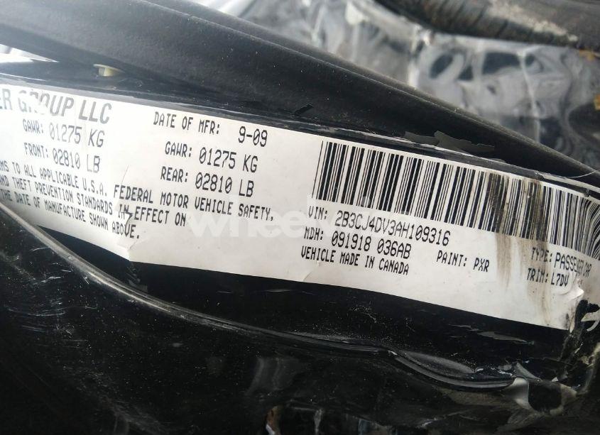 Photo 9 of 2010 Dodge Challenger SE (VIN 2B3CJ4DV3AH109316)