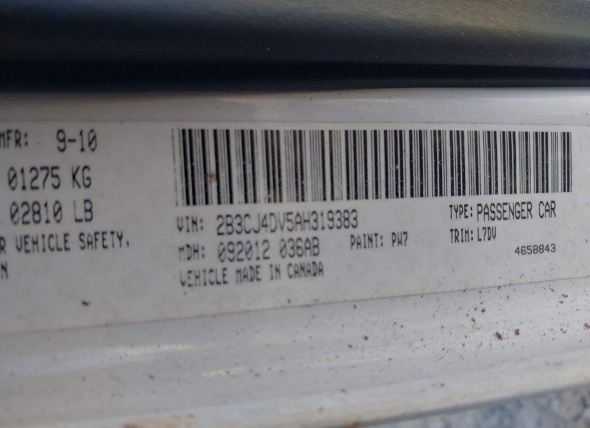 Photo 9 of 2010 Dodge Challenger SE (VIN 2B3CJ4DV5AH319383)