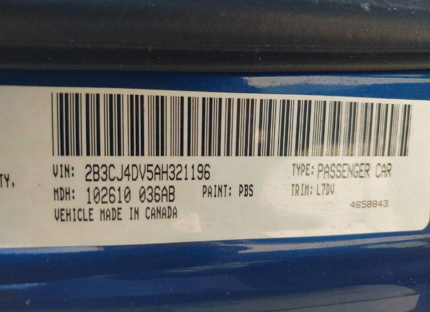 Photo 9 of 2010 Dodge Challenger SE (VIN 2B3CJ4DV5AH321196)