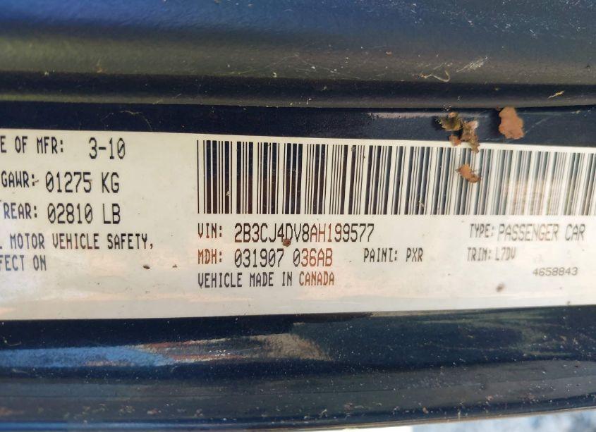 Photo 9 of 2010 Dodge Challenger SE (VIN 2B3CJ4DV8AH199577)