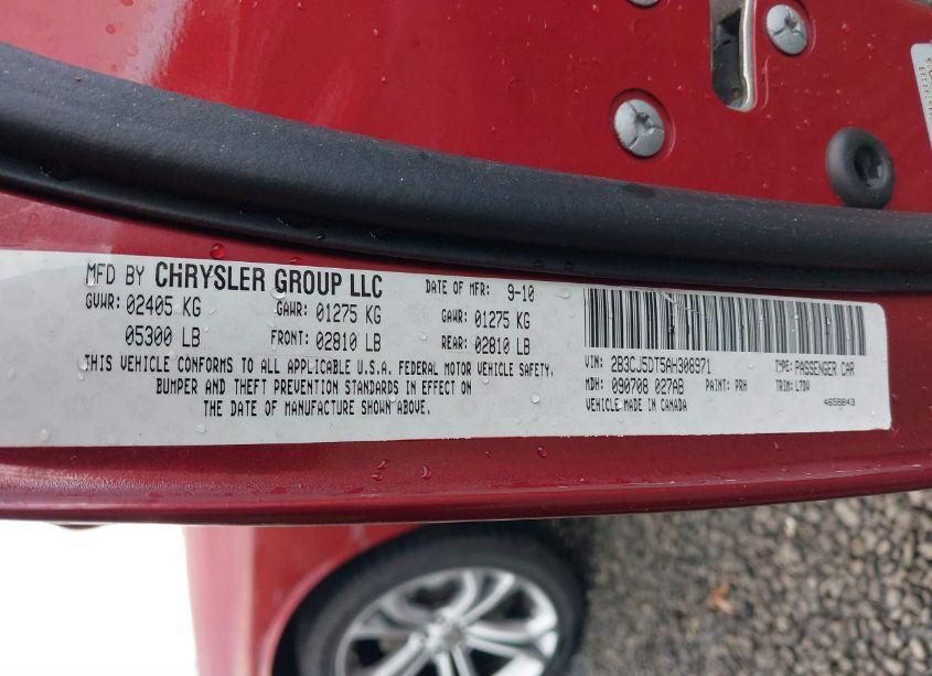 Photo 9 of 2010 Dodge Challenger R/T (VIN 2B3CJ5DT5AH308971)